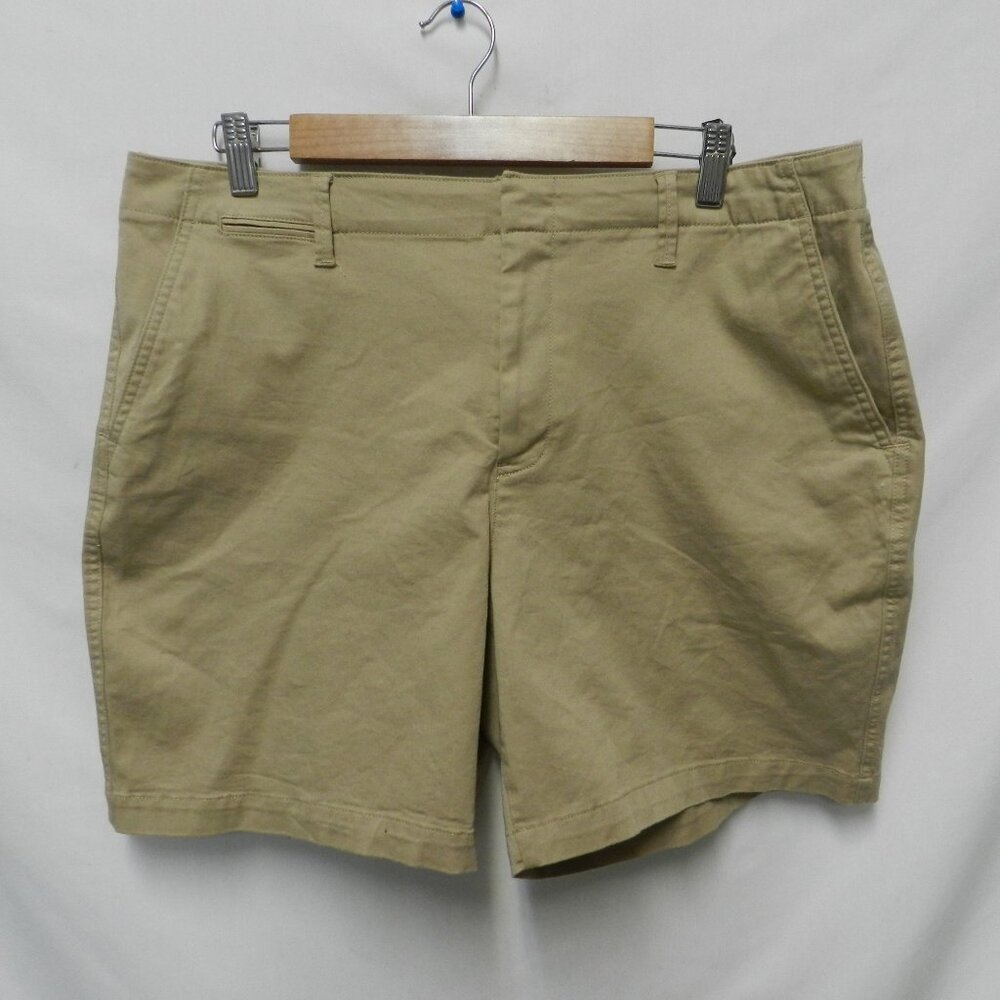 Lands End khaki Classic Chino shorts Cotton Spandex pockets NEW Size Sz 16